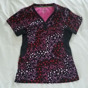 BREAST CANCER AWARENESS SCRUB TOP